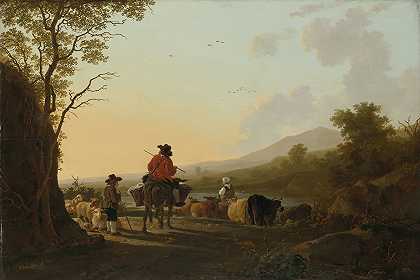 雅各布·范·斯特里吉的《牧牛人与牧羊人的风景》