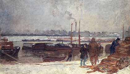 “塞纳河，奥斯特利茨码头，奥古斯特·路易斯·莱佩雷的雪效应