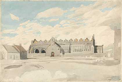 科尔尼利乌斯·瓦利（Cornelius Varley）的《爱尔兰克里阿德福德大教堂》（Ardfert Cathedral，Kerry）