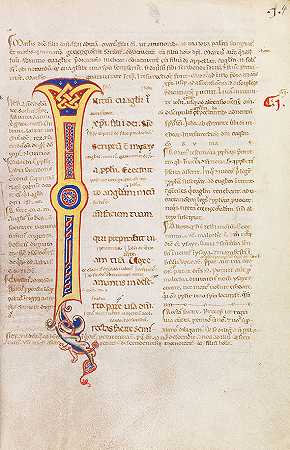 《马可福音》，普通版。意大利羊皮纸手稿，1180年。-手动脚本