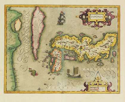 Iaponia（来自墨卡托），1606年。-朱多库斯·洪迪乌斯