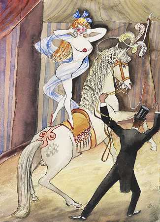 马戏团场景（马术表演），1923/24。-奥托·迪克斯