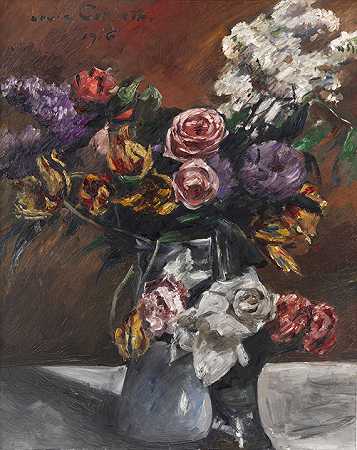 玫瑰、郁金香和丁香，1916年。-科林特