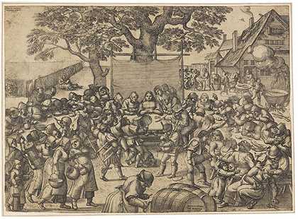 1560年的大村庄婚礼。-彼得·范德博赫特