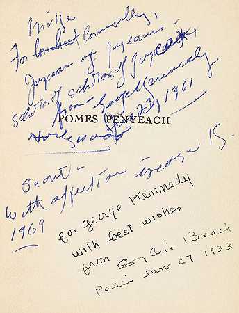 Pomes Penyeach，1927年。-乔伊斯