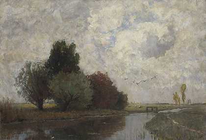 1860年达乔尔土地的河流景观。-奥托·甘伯特