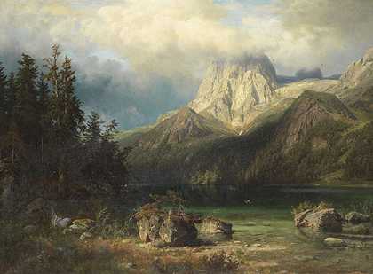 山地景观，1857年。-August Wilhelm Leu先生