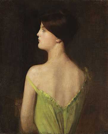 《女性肖像》，1890年。-路易斯·皮卡尔