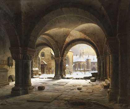 1840年，雪中的克洛斯特霍夫。-卡尔·格奥尔格·阿道夫·哈森普夫鲁格
