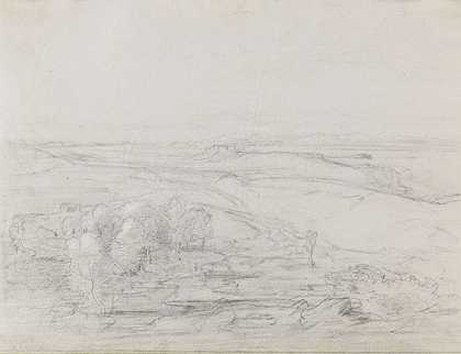 纳克索斯附近的风景，1836年。-卡尔·罗特曼