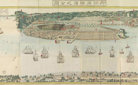Panorama von Yokohama, um 1860.