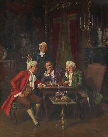 国际象棋比赛，1905年。-阿尔伯特·朱利叶斯·弗兰克