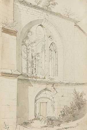 格纳登贝格修道院遗址（上帕拉蒂纳），1849年。-康拉德·盖尔