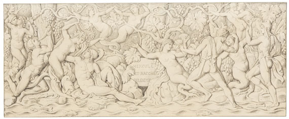 Figurenfries mit Herkules und Bacchus, 1853.