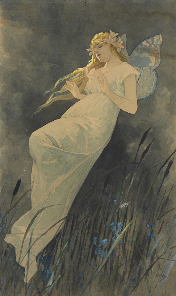 Elfe mit Irisblüten, Ca. 1885-1890.