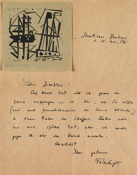 Eigenhändiger Brief. 31. Mai 1921