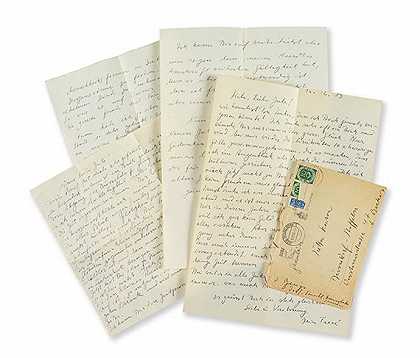4封手写信件，1952-1955年。-波依斯