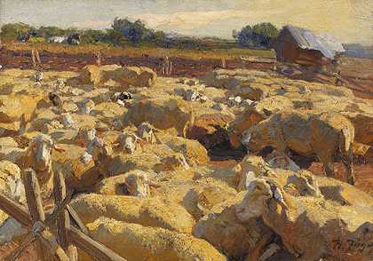 《圈子里的羊》，1895/1898年。-海因里希·冯·苏格尔