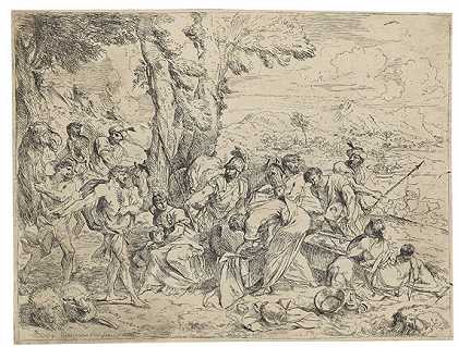 拉班搜查雅各布的行李，寻找他的偶像，约1634/1640年。-乔瓦尼·贝内德托·卡斯蒂格里奥内
