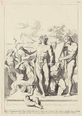 画家雷蒙德·拉法格的寓意自画像，约1700年。-Vermeulen角孢菌