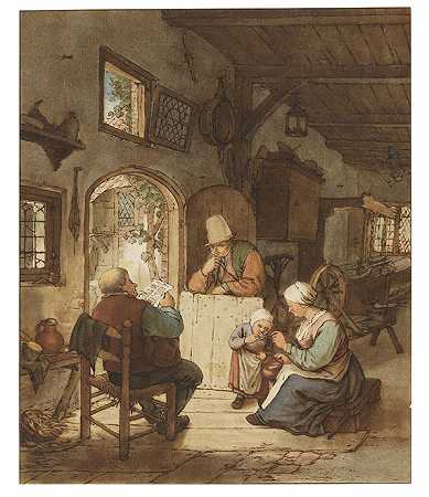 报纸读者，1766年。-Cornelis Ploos van Amstel先生