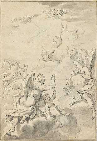 《耶稣的火焰之心》，1753年。-戈特弗里德·艾希勒