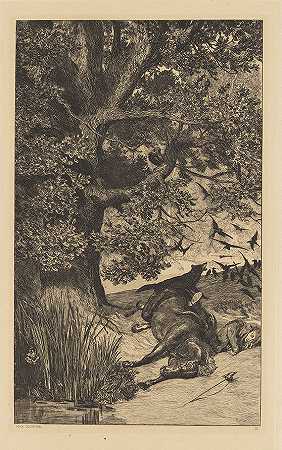 《堕落的骑士》，1881年。-马克斯·克林格尔