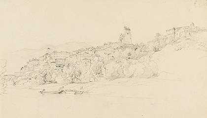 Terracina的景色，约1840年。-爱德华·威廉姿势