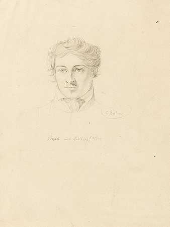 一个年轻人的肖像（“巴克”），约1820/30。-卡尔·费迪南德·索恩