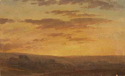 《黄昏的风景》，1858年。-古斯塔夫·弗里德里希·帕佩里茨
