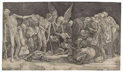 《模具骨架》（The Skelette），1518年。-阿戈斯蒂诺·威尼斯