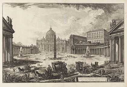 大广场和圣彼得大教堂视图，1772年。-乔凡尼·巴蒂斯塔·皮拉内西
