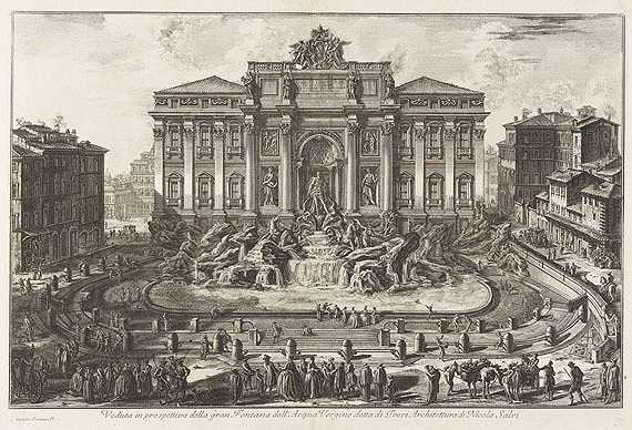 1773年，特雷维圣母水喷泉的透视图。-乔凡尼·巴蒂斯塔·皮拉内西