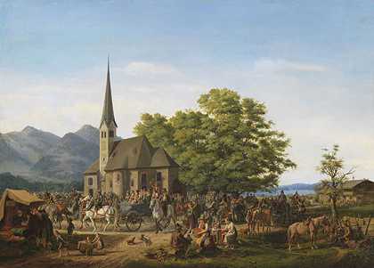 1832年，施利希河畔菲施豪森的圣莱昂哈德斯菲尔德。-卡尔·阿尔特曼