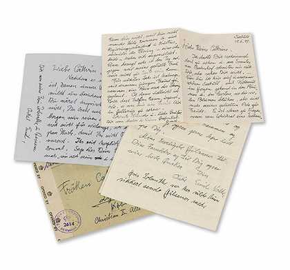 1947-1951年，诺尔德给侄女凯瑟琳·霍克的八封信。-埃米尔·诺德