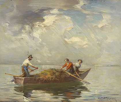 基姆西湖图片，约1890年。-约瑟夫·沃普纳
