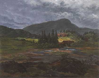 《周界》，挪威玛丽·达伦的铁厂，1844年。-约翰·克里斯蒂安·克劳森·达尔