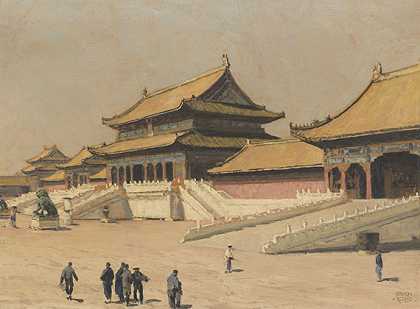 在北京故宫，大约1928年。-埃里希·基普斯。