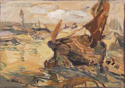 1912年，瓦登海的帆船。-朱利叶斯·塞勒