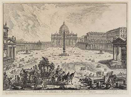 梵蒂冈大教堂和圣彼得广场的景色，1748年。-乔凡尼·巴蒂斯塔·皮拉内西