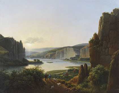 1840年左右，罗纳河谷上空的晚间气氛。-法国