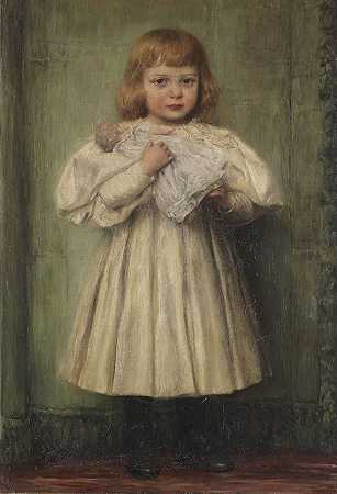 《玩偶女孩》（艺术家的养女），1897年。-Wilhelm Carl Räuber