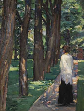 公园夫人，1910年。-阿尔伯特·魏斯格伯