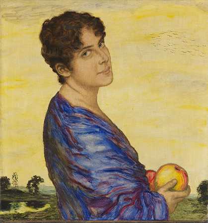 肖像冯·斯塔克夫人，1914年。-法兰兹·斯托克