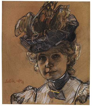 《格特劳德·卢贝里奇肖像》，1899年。-利奥·普茨