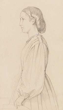 归因：“侧面的年轻女性，约1830-1860年。-弗里德里希·爱德华德·迈耶海姆