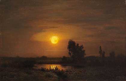 1871年，《池塘月光》。-路易斯·杜泽特