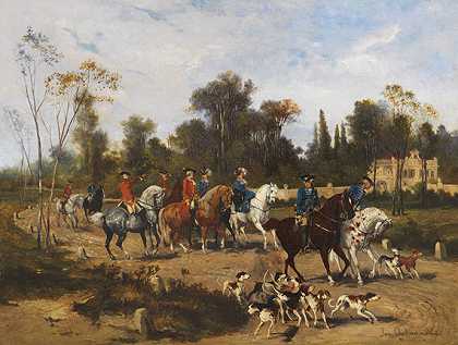 骑马，约1880/90。-扬·切尔明斯基