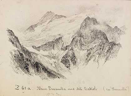 第二层：Presanella的视图。维勒斯皮策附近，约1880年。-爱德华·西奥多·康普顿