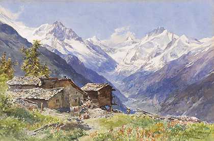 阿尔卑斯巴努扎（瓦莱），1900年左右。-爱德华·西奥多·康普顿
